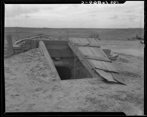 Storm cellar on the Texas plains. West Texas Panhandle