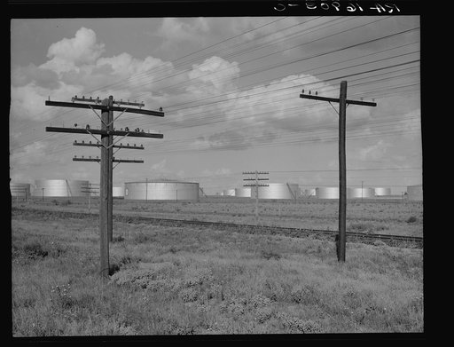 Oil tanks near Midland, western Texas