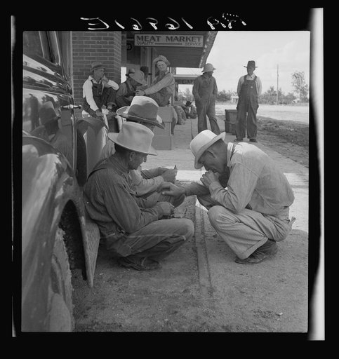 Dust bowl farmers of west Texas in town