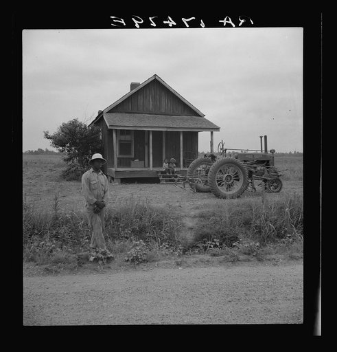 This ex-tenant still lives on the plantation but works for wages of one dollar a day. He estimated that he worked about 190 days during 1936. Near Clarksdale, Mississippi