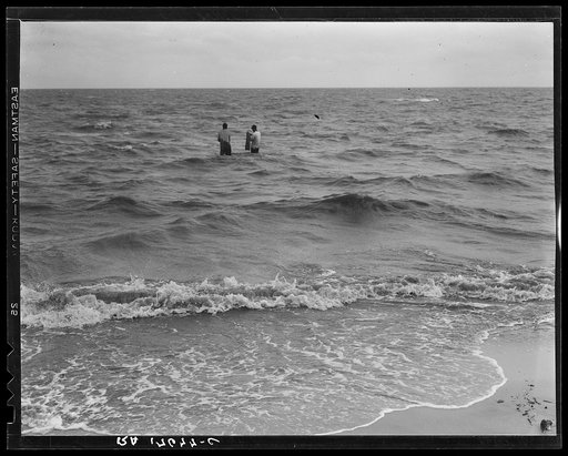 Net fishing on the Gulf of Mexico. Pass Christian, Mississippi