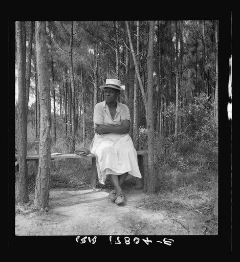 Negro landowner waiting for the bus to go to town. Mississippi
