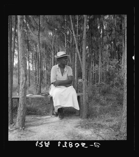Negro landowner waiting for the bus. Mississippi