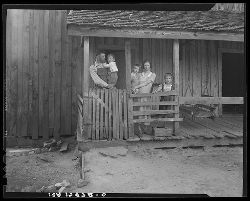 Tenant family with six children who are rural rehabilitation clients of the Farm Security Administration. Greene County, Georgia