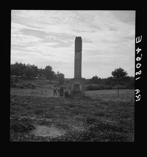 Standing chimneys are a common sight in Greene County. They often stand in gullied fields indicating where a plantation house once stood. Georgia