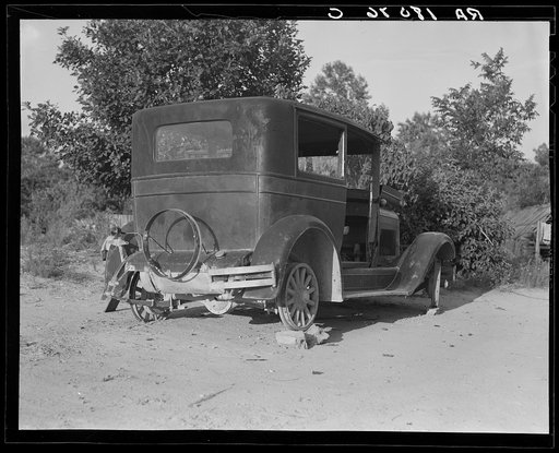 A sharecropper's car near Hartwell, Georgia