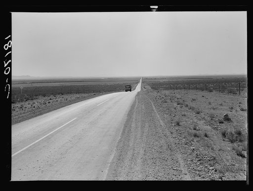 The highway going West. U.S. 80 near Lordsburg, New Mexico