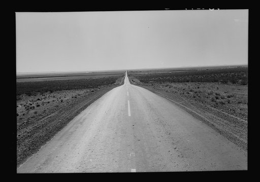 U.S. No. 54, north of El Paso, Texas. One of the westward routes of the migrants