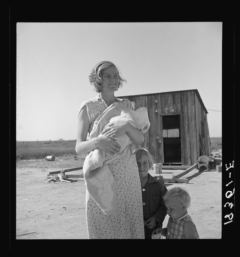 Untitled photo, possibly related to: Family of rural rehabilitation client. Tulare County, California