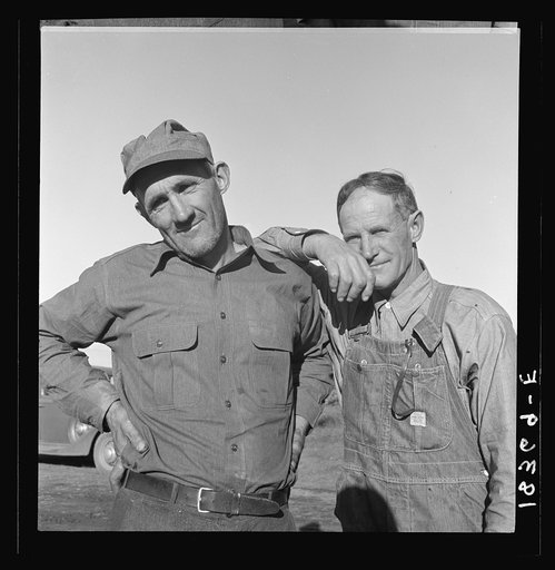 Heads of families on the Mineral King cooperative farm. Ten families are now established on this 500 acre ranch to be operated as a unit. (Farm Security Administration) Tulare County, California