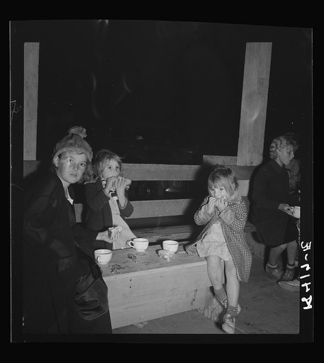 Refreshments for children of migrant families. Shafter migrant camp, California