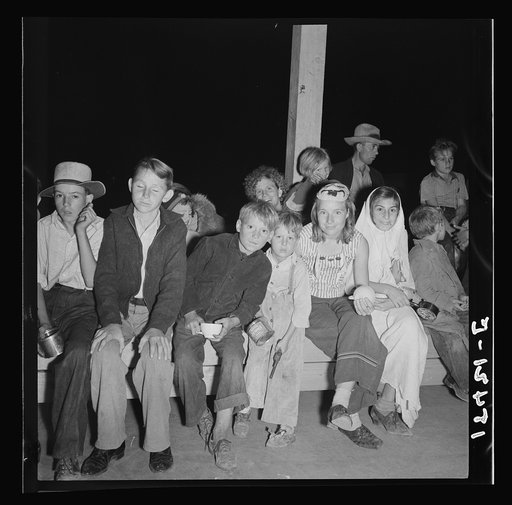 Untitled photo, possibly related to: Halloween party at Shafter migrant camp, California