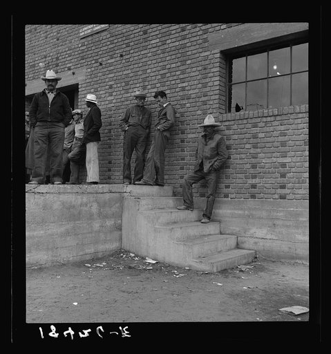 Untitled photo, possibly related to: Destitute farm labor families come to Farm Security Administration distributing depot to apply for food grant. Kern County, California