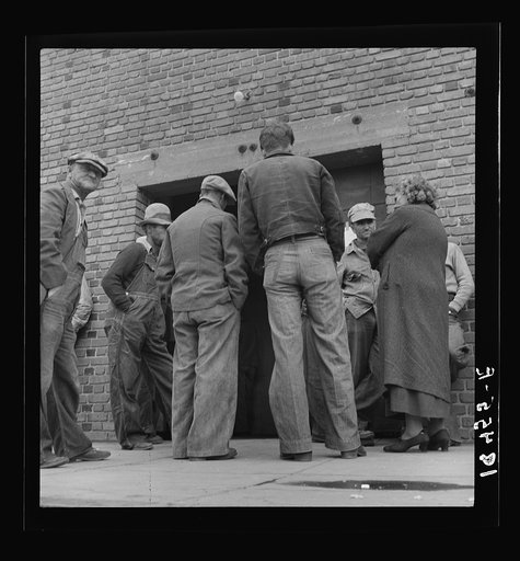Untitled photo, possibly related to: Destitute farm labor families come to Farm Security Administration distributing depot to apply for food grant. Kern County, California