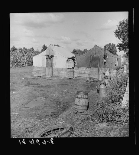 Untitled photo, possibly related to: Living conditions of the migrant agricultural workers on whom depend the crops of California. Tulare County