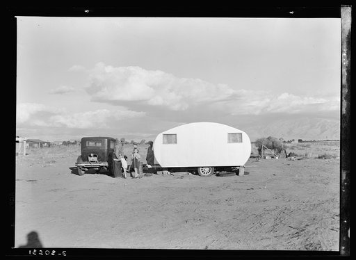 Untitled photo, possibly related to: Migratory family from Louisiana, been in California eighteen months now on Works Progress Administration (WPA), receives fifty-five dollars a month. No house available in nearest town under twenty dollars a month