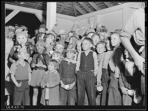 Halloween party at Shafter migrant camp, California