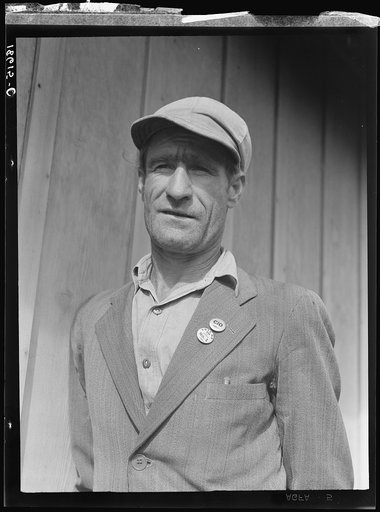 Ex-Oklahoma farmer, one of the leaders in the strike of cotton pickers. Kern County, California. The growers set price of cotton at seventy-five cents per one hundred pounds picked, and the pickers refused to enter the fields