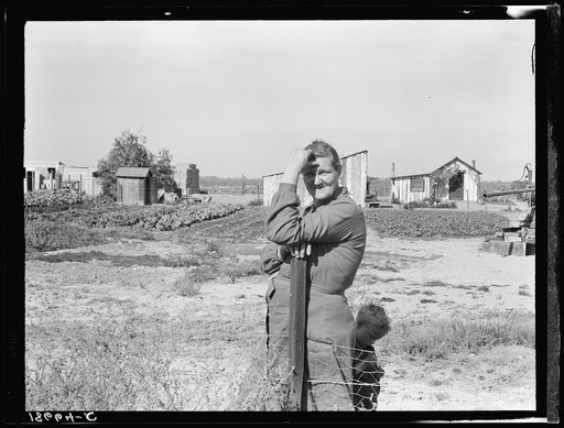 Untitled photo, possibly related to: Arkansas mother come to California for a new start, with husband and eleven children. Now a rural rehabilitation client. Tulare County, California