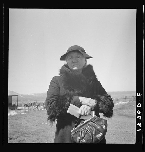 Widtsoe, Utah. Morman [i.e. Mormon] woman, native of Denmark, receiving her first old age assistance check