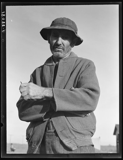 Firebaugh, California. Came from Webber Falls, Oklahoma with two grown sons in 1938. Cotton pickers