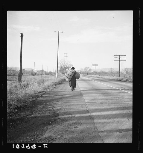 Untitled photo, possibly related to: Napa Valley, California. More than twenty-five years a bindle-stiff. Walks from the mines to the lumber camps to the farms. The type that formed the backbone of the Industrial Workers of the World (IWW) in California before the war. Subject of Carleton Parker's "