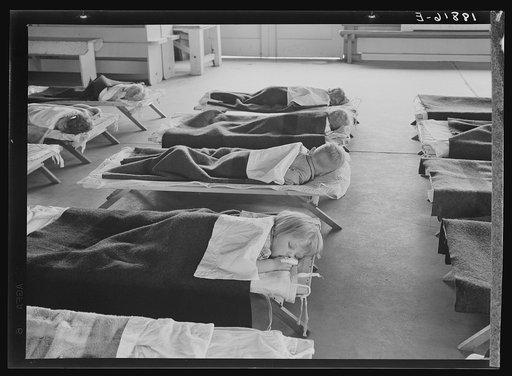 Rest time in nursery school for migrant children at Shafter Camp, California