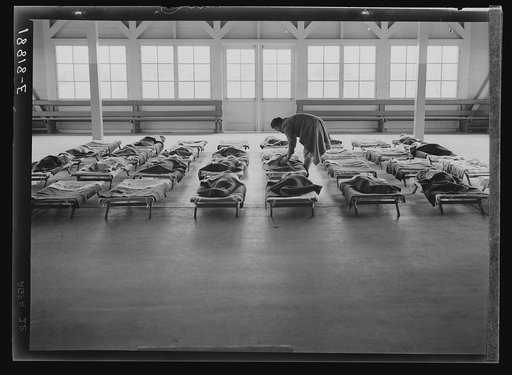 Untitled photo, possibly related to: Rest time in nursery school for migrant children at Shafter Camp, California