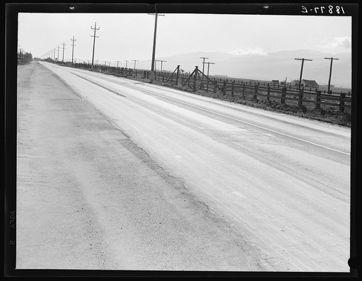 San Joaquin Valley. U.S. 99, the highway the migrant families ceaselessly travel. See general caption. California