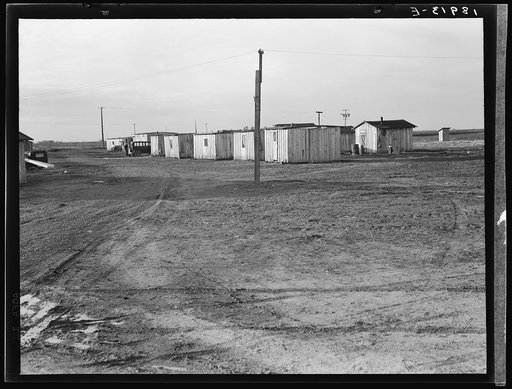 Farm Security Administration (FSA) temporary camp for migrants. Gridley, California. Peak of the season is August