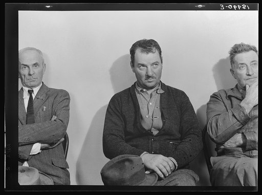 Untitled photo, possibly related to: Farm Security clients during applications for aid under Tenant Purchase Act. Stockton, California
