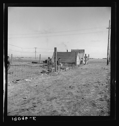 Calipatria, Imperial County. Living conditions for migratory laborers in private auto camp. Tent space fifty cents a week