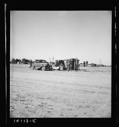 Housing of migratory field workers (Mexican) across road from Farm Security Administration camp (FSA). Near Calipatria, Imperial Valley, California