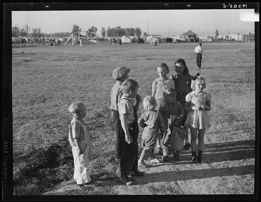 Children of migratory pea pickers in Brawley camp. California. See 19038