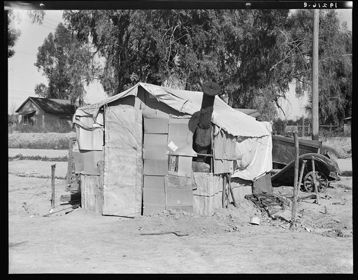 House in camp of carrot pullers. Near Holtville. Imperial Valley, California