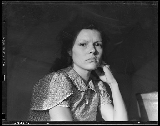 Untitled photo, possibly related to: One of migratory family in Farm Security Administration (FSA) labor camp. Calipatria, Imperial Valley, California