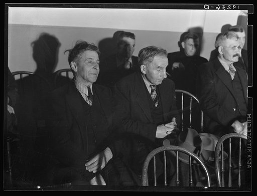 Salvation Army, San Francisco, California. In the hall an audience awaits the return of the army for the meeting to open