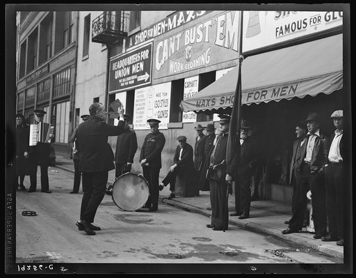 Preaching to the crowd. Salvation Army, San Francisco, California