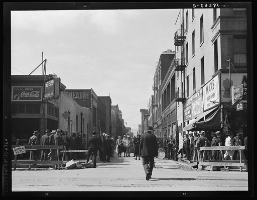 Salvation Army, San Francisco, California. General view of army and crowds