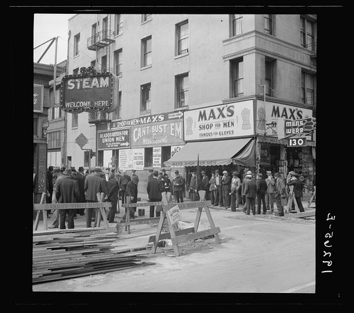 Untitled photo, possibly related to: Salvation Army, San Francisco, California. General view of army and crowds