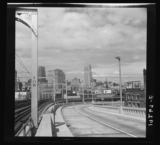 April. The city of San Francisco, California. Seen from the first street ramp of the San Francisco Oakland Bay Bridge