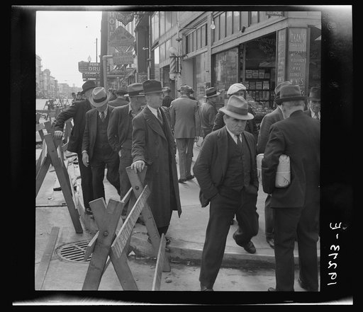 Salvation Army, San Francisco, California. Street scene as the army began to sing