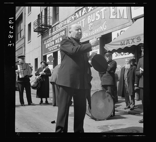 "Power of the Lord" preaching by a "soldier" saved twelve years before, and with army ever since. Salvation Army, San Francisco, California