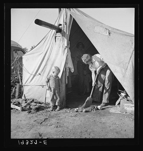 In a carrot pullers' camp near Holtville, California