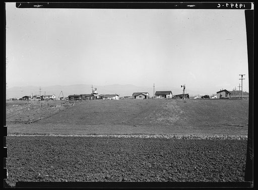 Outskirts of Salinas, California. Shacks occupied by lettuce shed workers, many from Oklahoma