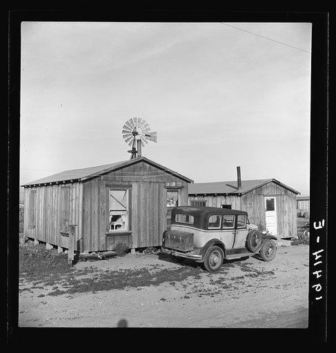 Cabins which rent for ten dollars a month. Includes iron bed and electric lights. In Arkansawyers auto camp. Greenfield, Salinas Valley, California