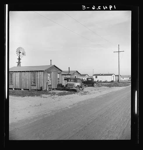 Rented cabins, ten dollars a month, in vicinity of Arkansawyers auto camp. Greenfield, Salinas Valley, California