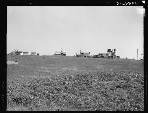 Settlement of small plots held mostly by lettuce shed workers, many from Oklahoma. Outskirts of Salinas, California