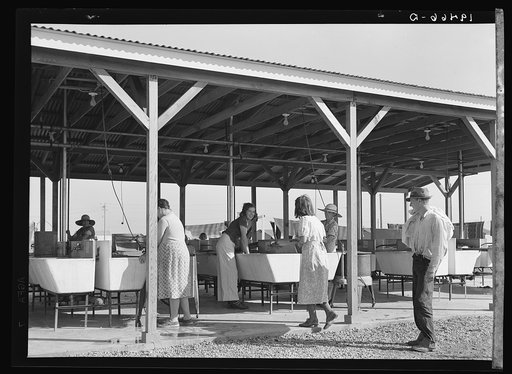 Laundry facilities for migratory workers in Farm Security Administration (FSA) camp at Westley, California