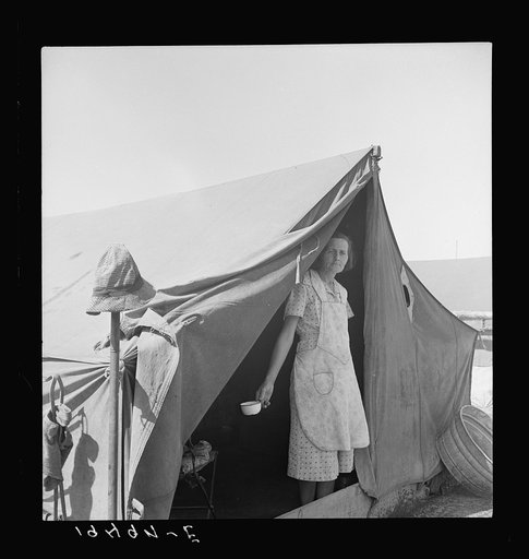 Migrant woman from Arkansas living in contractor's camp near Westley, California
